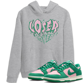 Dunk Low Medium Soft Pink Malachite shirt to match jordans Melting Loser Lover sneaker tees Dunk Retro SE Medium Soft Pink Malachite SNRT Sneaker Release Tees unisex cotton Heather Grey 1 crew neck shirt