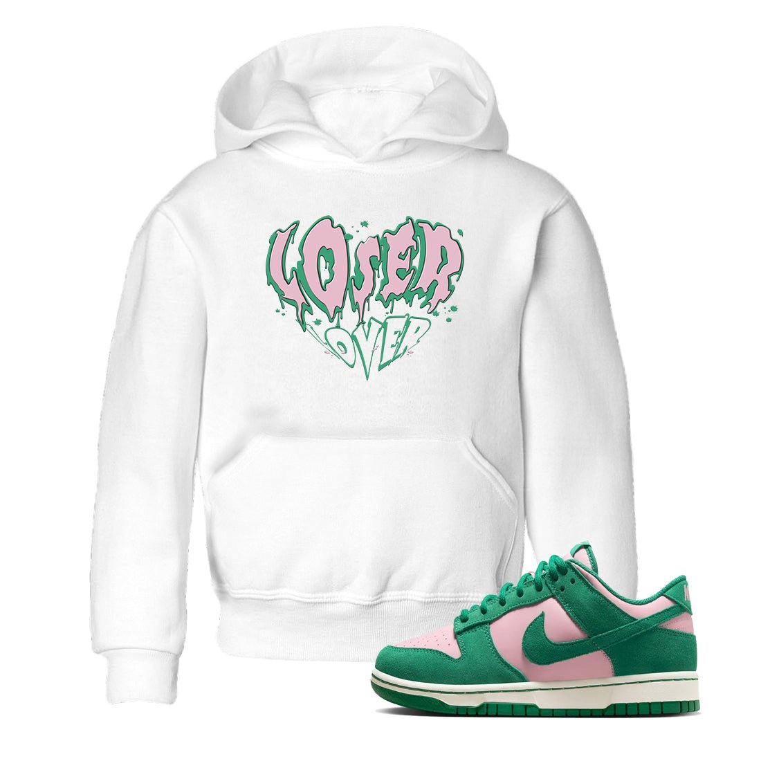 Dunk Low Medium Soft Pink Malachite shirt to match jordans Melting Loser Lover sneaker tees Dunk Retro SE Medium Soft Pink Malachite SNRT sneaker release tees baby toddler White 1 cotton Shirt
