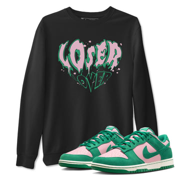Dunk Low Medium Soft Pink Malachite shirt to match jordans Melting Loser Lover sneaker tees Dunk Retro SE Medium Soft Pink Malachite SNRT Sneaker Release Tees unisex cotton Black 1 crew neck shirt