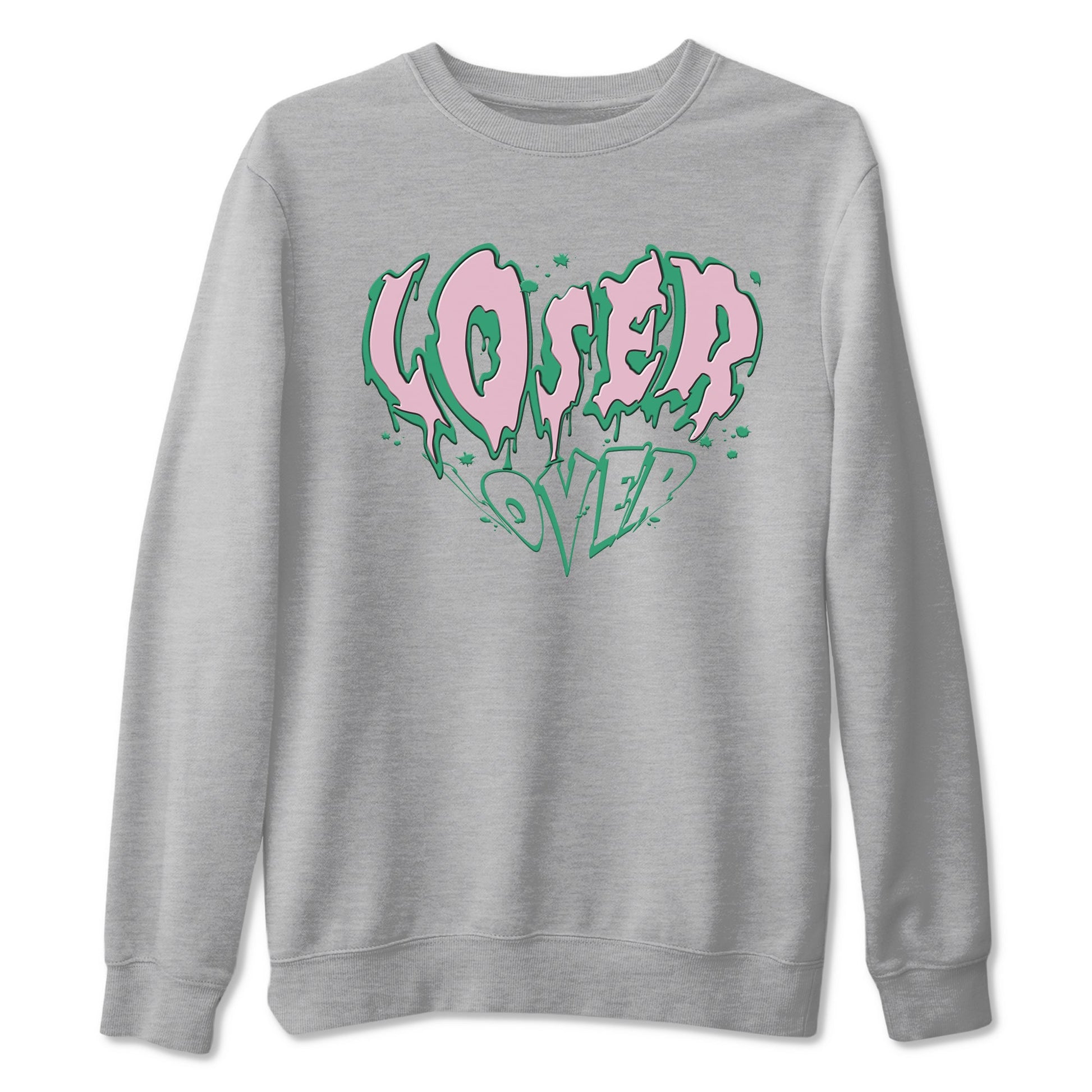 Dunk Low Medium Soft Pink Malachite shirt to match jordans Melting Loser Lover sneaker tees Dunk Retro SE Medium Soft Pink Malachite SNRT Sneaker Release Tees unisex cotton Heather Grey 2 crew neck shirt