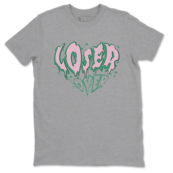 Dunk Low Medium Soft Pink Malachite shirt to match jordans Melting Loser Lover sneaker tees Dunk Retro SE Medium Soft Pink Malachite SNRT Sneaker Release Tees unisex cotton Heather Grey 2 crew neck shirt