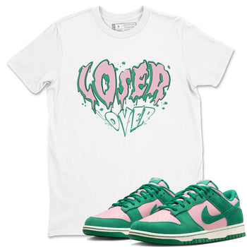 Dunk Low Medium Soft Pink Malachite shirt to match jordans Melting Loser Lover sneaker tees Dunk Retro SE Medium Soft Pink Malachite SNRT Sneaker Release Tees unisex cotton White 1 crew neck shirt