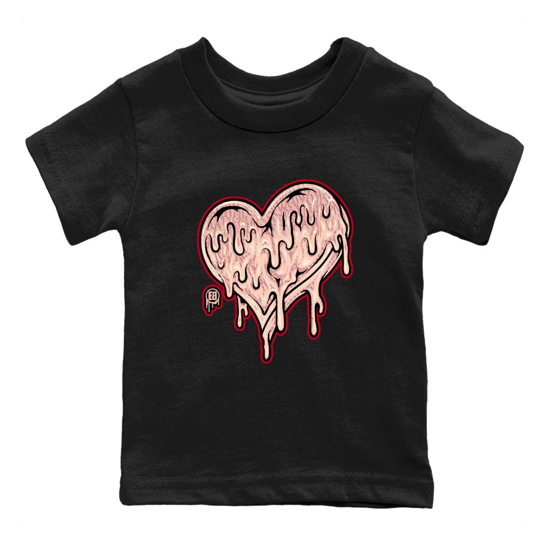 3s Valentines Day shirts to match jordans Melting Love Heart best t shirts to wear with jordans Air Jordan 3 Valentines Day match shoes to clothes SNRT Sneaker Tees Youth Baby Black 2 tee