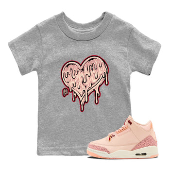 3s Valentines Day shirts to match jordans Melting Love Heart best t shirts to wear with jordans Air Jordan 3 Valentines Day match shoes to clothes SNRT Sneaker Tees Youth Baby Heather Grey 1 tee