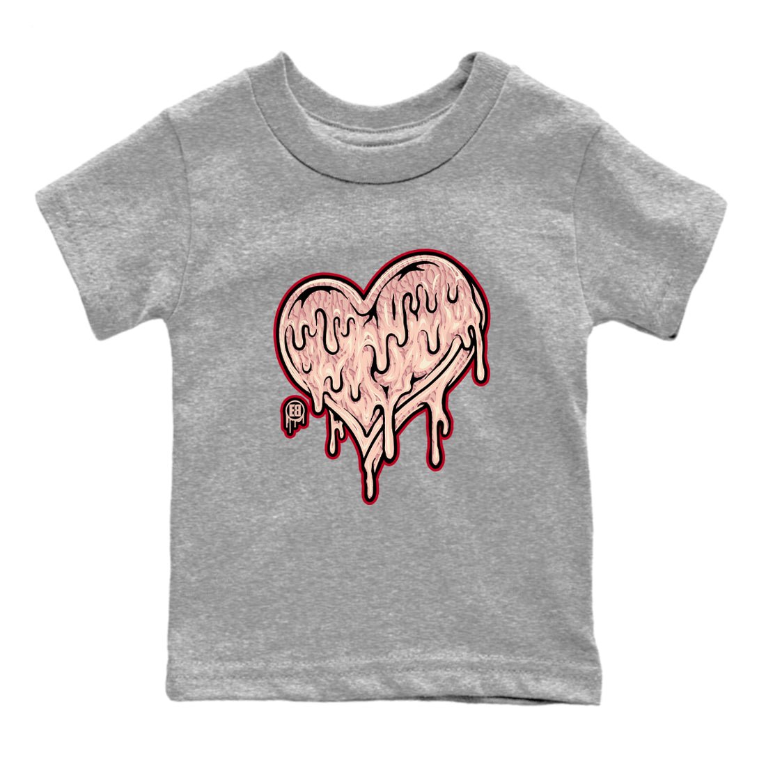 3s Valentines Day shirts to match jordans Melting Love Heart best t shirts to wear with jordans Air Jordan 3 Valentines Day match shoes to clothes SNRT Sneaker Tees Youth Baby Heather Grey 2 tee