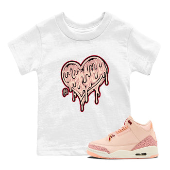 3s Valentines Day shirts to match jordans Melting Love Heart best t shirts to wear with jordans Air Jordan 3 Valentines Day match shoes to clothes SNRT Sneaker Tees Youth Baby White 1 tee