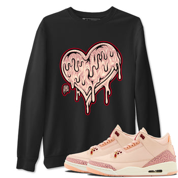 3s Valentines Day shirts to match jordans Melting Love Heart best t shirts to wear with jordans Air Jordan 3 Valentines Day match shoes to clothes SNRT Sneaker Tees unisex cotton Black 1 shirts