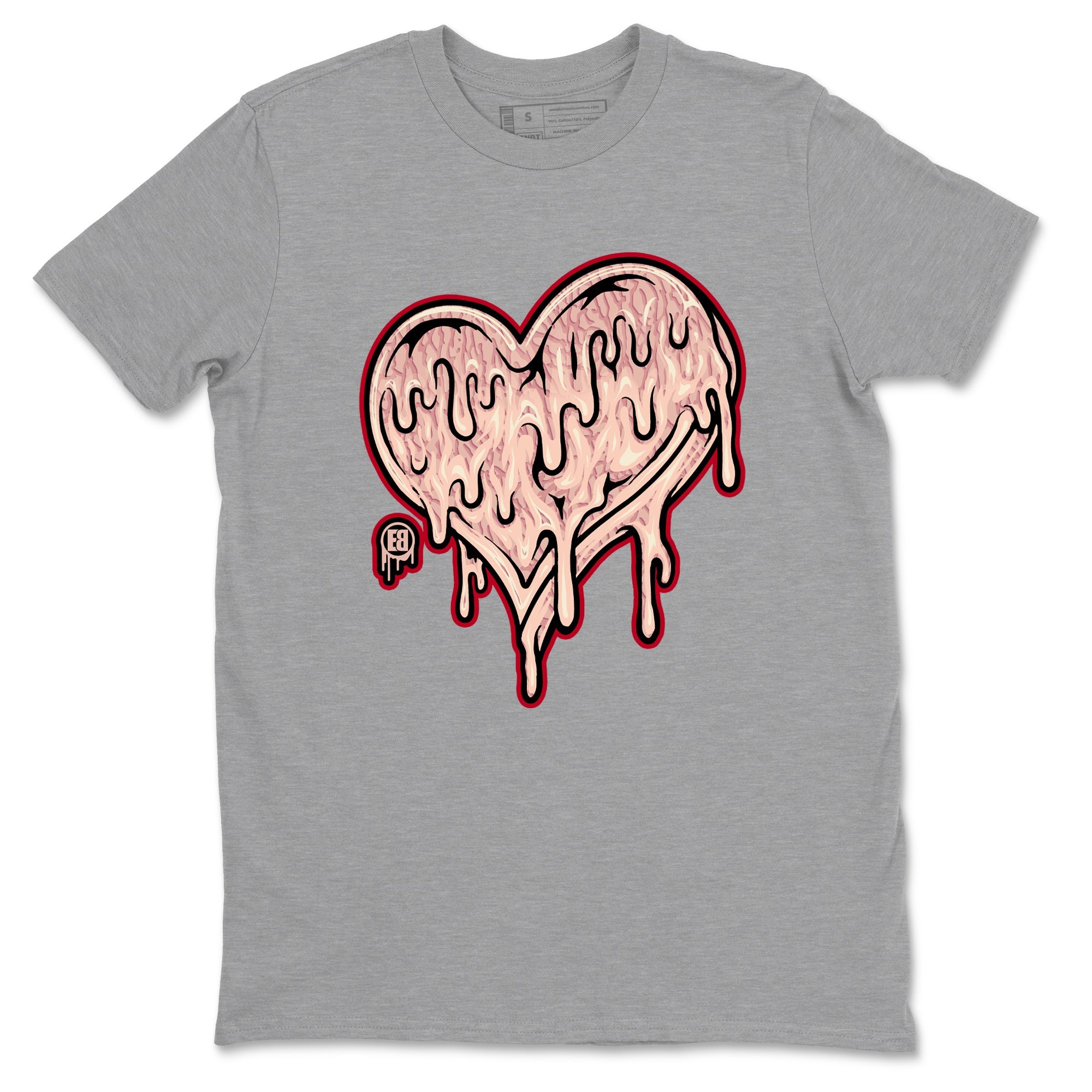 3s Valentines Day shirts to match jordans Melting Love Heart best t shirts to wear with jordans Air Jordan 3 Valentines Day match shoes to clothes SNRT Sneaker Tees unisex cotton Heather Grey 2 shirts