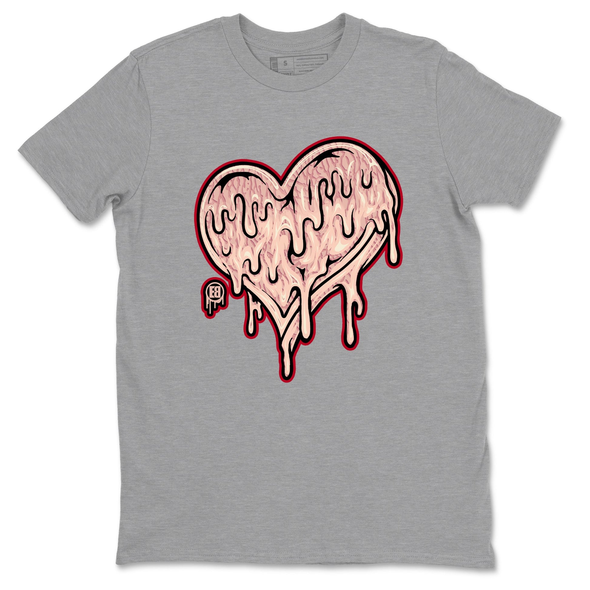 3s Valentines Day shirts to match jordans Melting Love Heart best t shirts to wear with jordans Air Jordan 3 Valentines Day match shoes to clothes SNRT Sneaker Tees unisex cotton Heather Grey 2 shirts