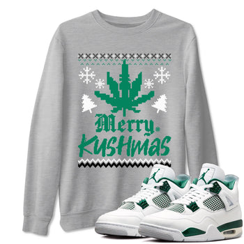 4s Oxidized Green t-shirts to match sneakers Merry Kushmas sneaker match tees Jordan 4 Retro Oxidized Green match shoes to clothes SNRT Sneaker Tees unisex cotton Heather Grey 1 shirts