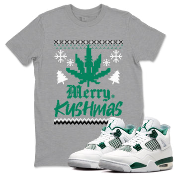 4s Oxidized Green t-shirts to match sneakers Merry Kushmas sneaker match tees Jordan 4 Retro Oxidized Green match shoes to clothes SNRT Sneaker Tees unisex cotton Heather Grey 1 shirts