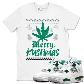 4s Oxidized Green t-shirts to match sneakers Merry Kushmas sneaker match tees Jordan 4 Retro Oxidized Green match shoes to clothes SNRT Sneaker Tees unisex cotton White 1 shirts