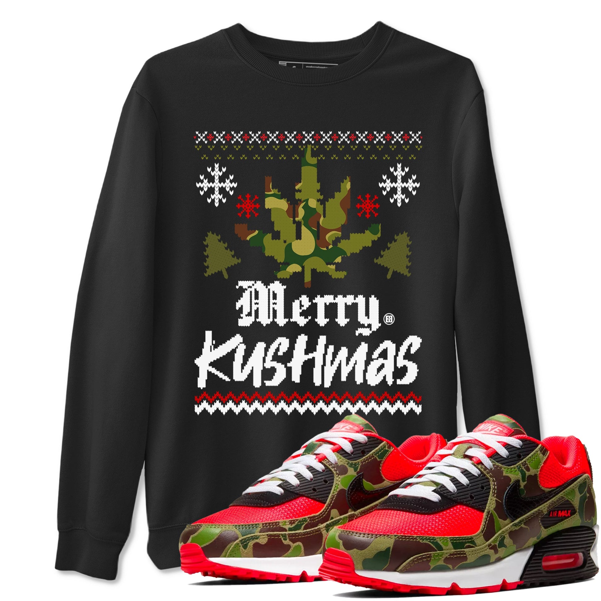 Air Max 90 Reverse Duck Camo t-shirts to match sneakers Merry Kushmas sneaker match tees Air Max 90 Reverse Duck Camo match shoes to clothes SNRT Sneaker Tees unisex cotton Black 1 shirts