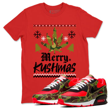 Air Max 90 Reverse Duck Camo t-shirts to match sneakers Merry Kushmas sneaker match tees Air Max 90 Reverse Duck Camo match shoes to clothes SNRT Sneaker Tees unisex cotton Red 1 shirts