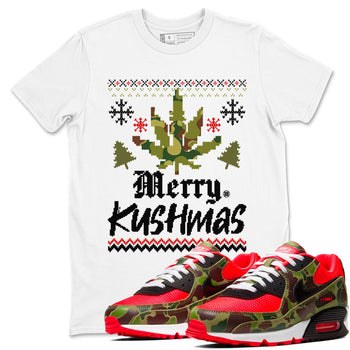Air Max 90 Reverse Duck Camo t-shirts to match sneakers Merry Kushmas sneaker match tees Air Max 90 Reverse Duck Camo match shoes to clothes SNRT Sneaker Tees unisex cotton White 1 shirts
