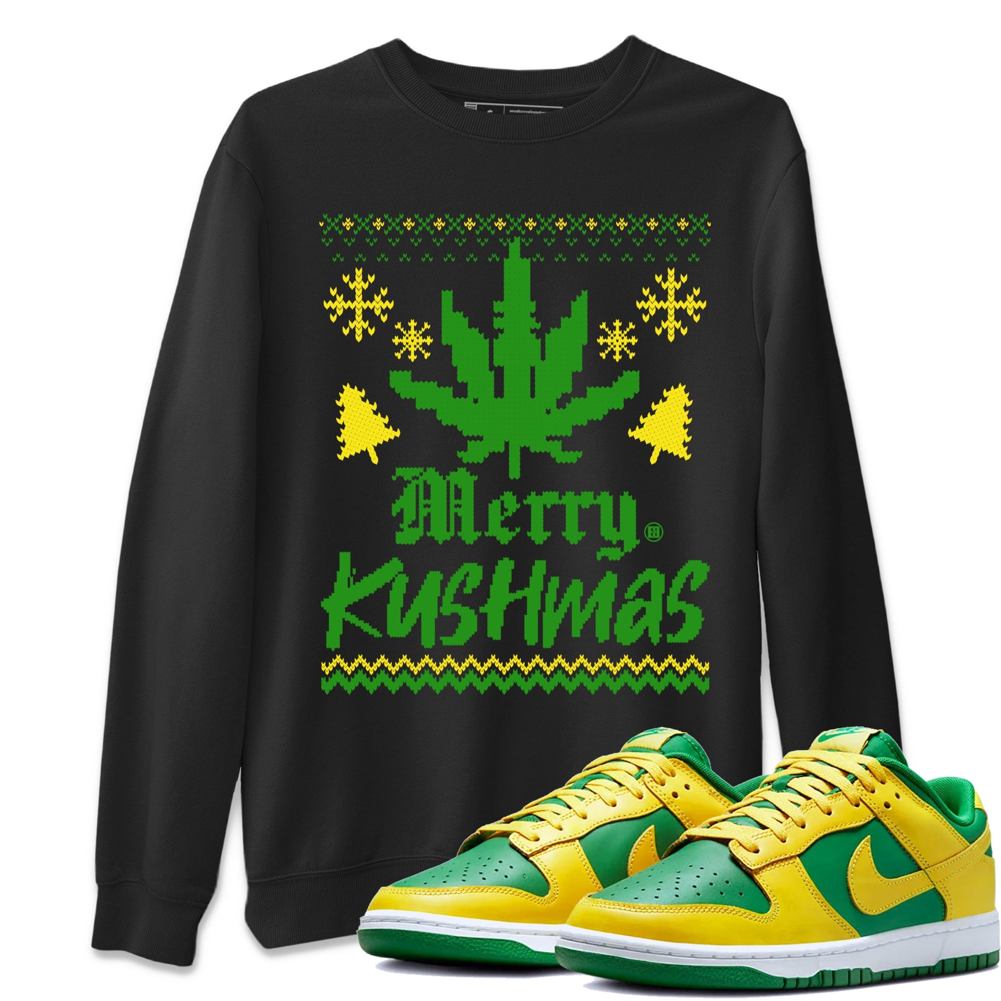Dunk Reverse Brazil t-shirts to match sneakers Merry Kushmas sneaker match tees Dunk Reverse Brazil match shoes to clothes SNRT Sneaker Tees unisex cotton Black 1 shirts