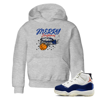 Sneaker Threads – Sneaker Tees To Match Air Jordan 11 Rare Air – Merry Swishmas Youth Graphic Tee Heather Grey 1. Perfect for Jordan releases 2025 colorways.