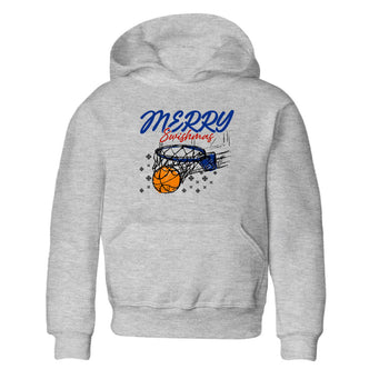 Sneaker Threads – Sneaker Tees To Match Air Jordan 11 Rare Air – Merry Swishmas Youth Graphic Tee Heather Grey 2. Perfect for Jordan releases 2025 colorways.