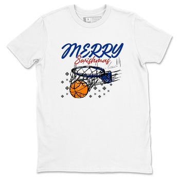 Sneaker Threads – Sneaker Tees To Match Air Jordan 11 Rare Air – Merry Swishmas Graphic Tee White 2. Perfect for Jordan releases 2025 colorways.