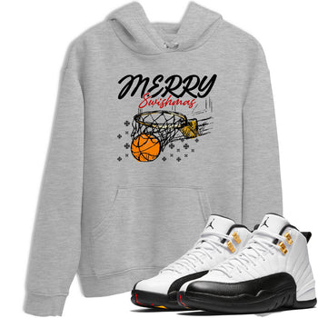 Sneaker Threads – Sneaker Tees To Match Air Jordan 12 Taxi – Merry Swishmas Graphic Tee Heather Grey 1. Perfect for Jordan releases 2025 colorways.
