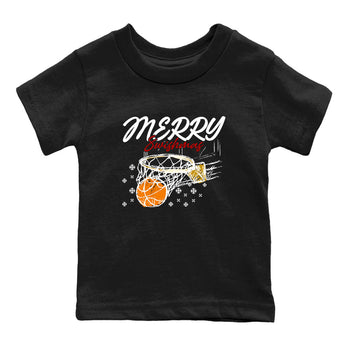 Sneaker Threads – Sneaker Tees To Match Air Jordan 12 Taxi – Merry Swishmas Youth Graphic Tee Black 2. Perfect for Jordan releases 2025 colorways.