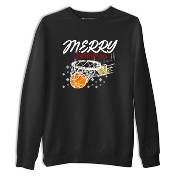 Sneaker Threads – Sneaker Tees To Match Air Jordan 12 Taxi – Merry Swishmas Graphic Tee Black 2. Perfect for Jordan releases 2025 colorways.