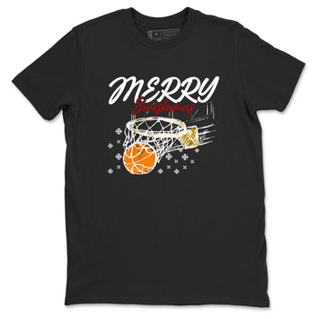Sneaker Threads – Sneaker Tees To Match Air Jordan 12 Taxi – Merry Swishmas Graphic Tee Black 2. Perfect for Jordan releases 2025 colorways.