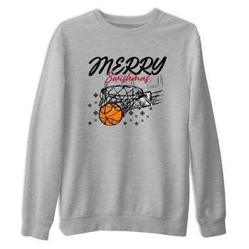 Sneaker Threads – Basketball Graphic T shirt Air Jordan 8 Bunny – Merry Swishmas Graphic Tee Heather Grey 2. Perfect for Jordan releases 2025 colorways.