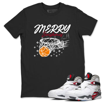 Sneaker Threads – Basketball Graphic T shirt Air Jordan 8 Bunny – Merry Swishmas Graphic Tee Black 1. Perfect for Jordan releases 2025 colorways.