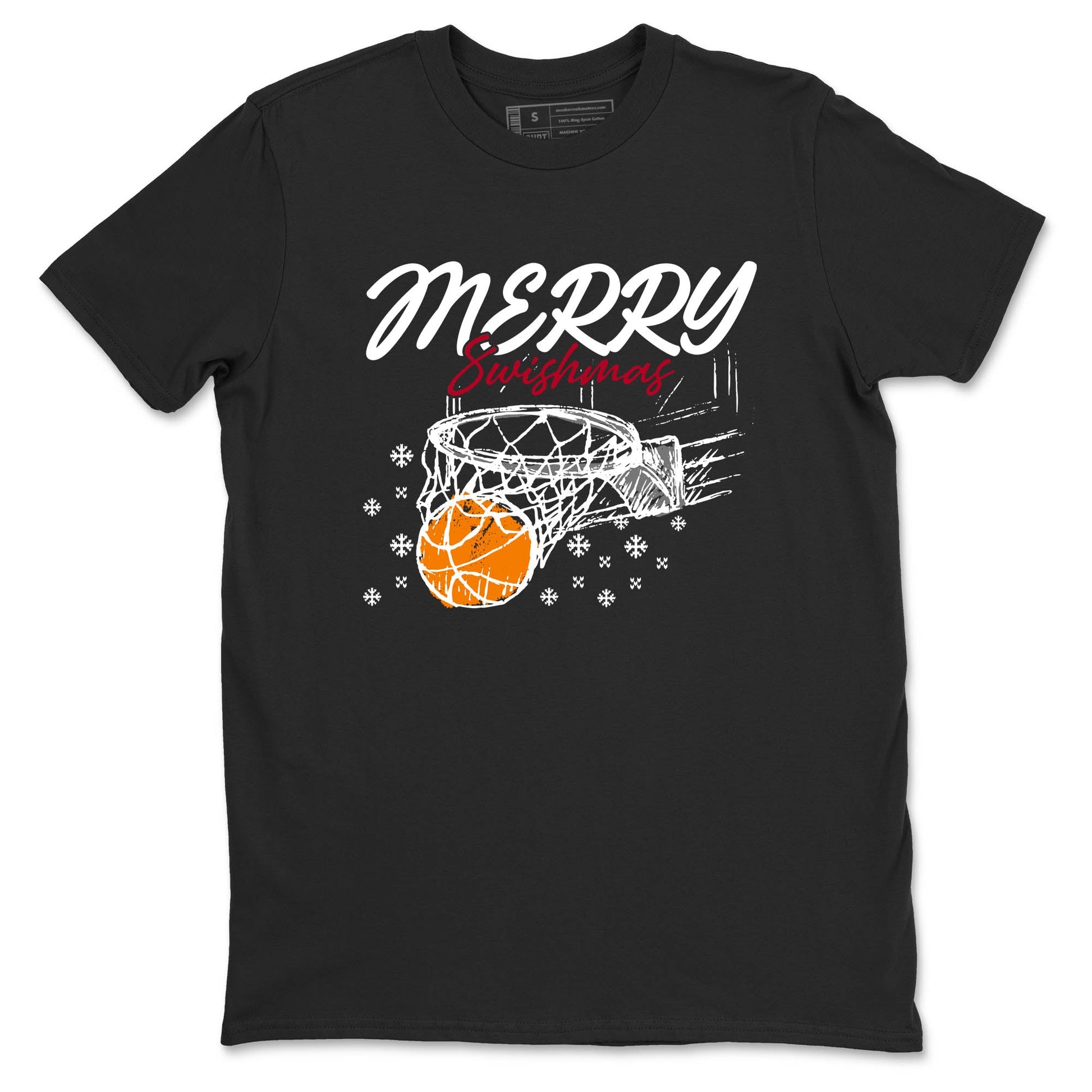 Sneaker Threads – Basketball Graphic T shirt Air Jordan 8 Bunny – Merry Swishmas Graphic Tee Black 2. Perfect for Jordan releases 2025 colorways.