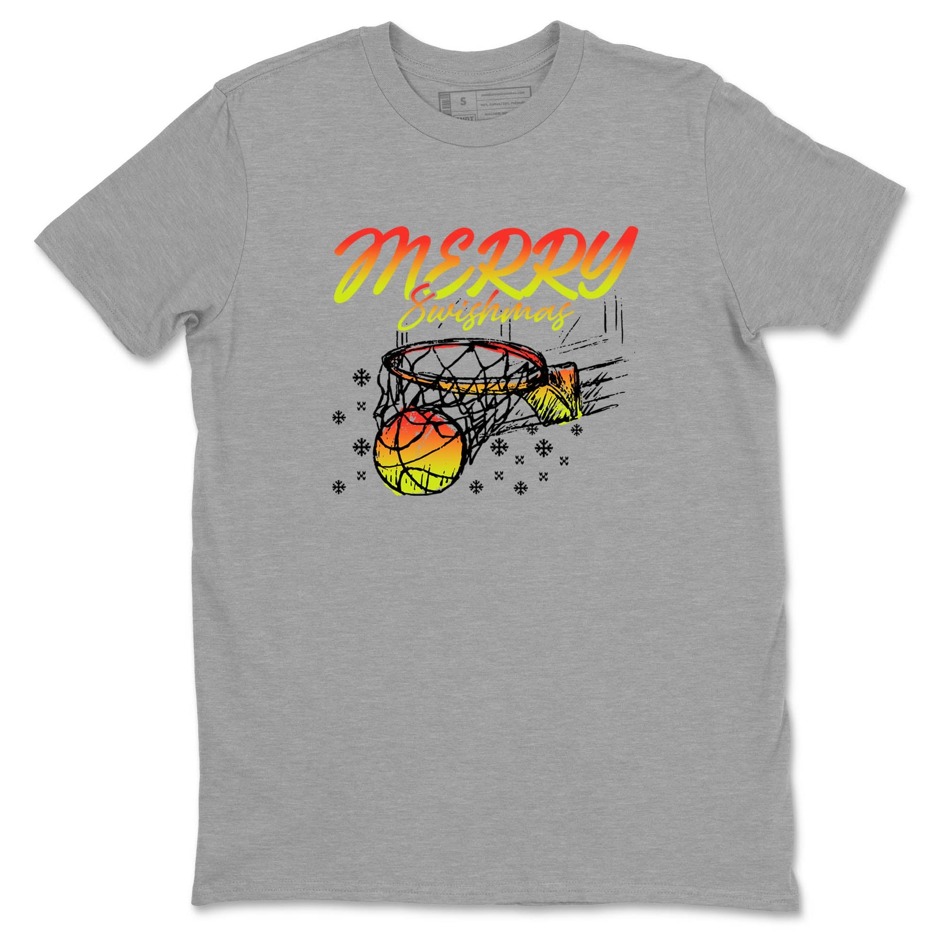 Sneaker Threads – Sneaker Tees To Match Nike JA 3 Under The Christmas Tree – Merry Swishmas Graphic Tee Heather Grey 2. Perfect for Jordan releases 2025 colorways. Perfect for Ja Morant sneaker releases and Christmas 2025 colorways.