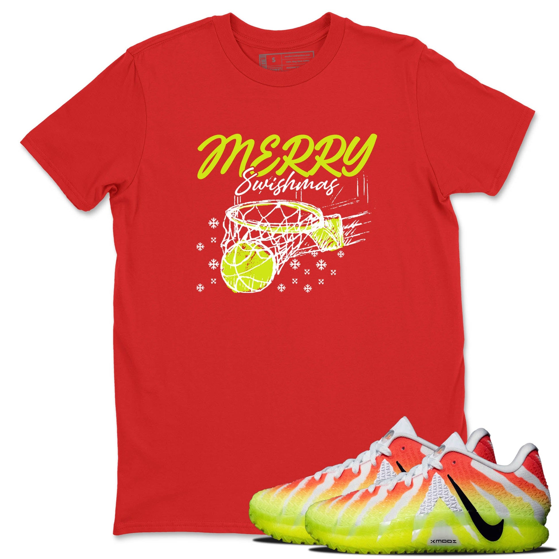 Sneaker Threads – Sneaker Tees To Match Nike JA 3 Under The Christmas Tree – Merry Swishmas Graphic Tee Red 1. Perfect for Jordan releases 2025 colorways. Perfect for Ja Morant sneaker releases and Christmas 2025 colorways.