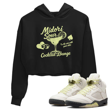 Sneaker match tees – Streetwear Graphic Tees Air Jordan 5 Luminous Green Sneakers – Midori Sour Graphic Crop T-Shirt Black 1