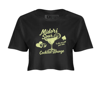 Sneaker match tees – Streetwear Graphic Tees Air Jordan 5 Luminous Green Sneakers – Midori Sour Graphic Crop T-Shirt Black 2