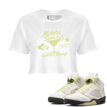 Sneaker match tees – Streetwear Graphic Tees Air Jordan 5 Luminous Green Sneakers – Midori Sour Graphic Crop T-Shirt White 1