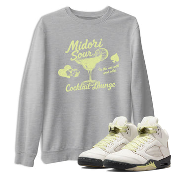 Sneaker match tees – Streetwear Graphic Tees Air Jordan 5 Luminous Green Sneakers – Midori Sour Graphic Tee Heather Grey 1