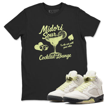 Sneaker match tees – Streetwear Graphic Tees Air Jordan 5 Luminous Green Sneakers – Midori Sour Graphic Tee Black 1