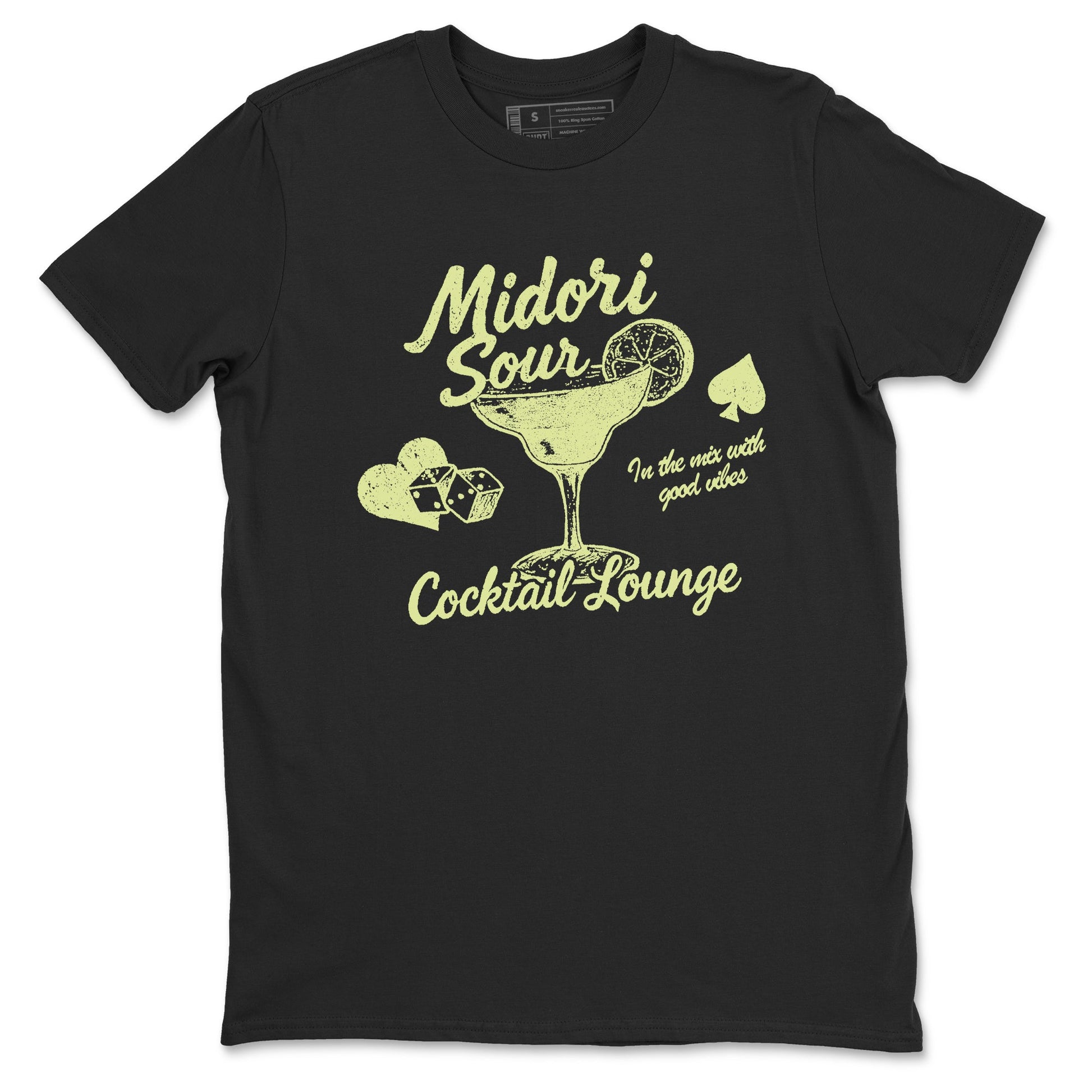 Sneaker match tees – Streetwear Graphic Tees Air Jordan 5 Luminous Green Sneakers – Midori Sour Graphic Tee Black 2