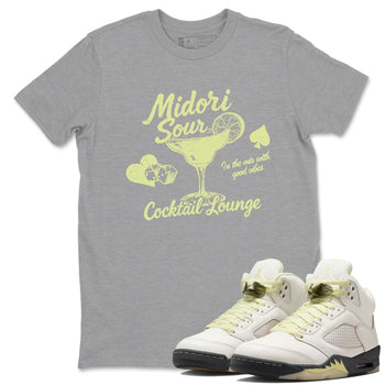Sneaker match tees – Streetwear Graphic Tees Air Jordan 5 Luminous Green Sneakers – Midori Sour Graphic Tee Heather Grey 1