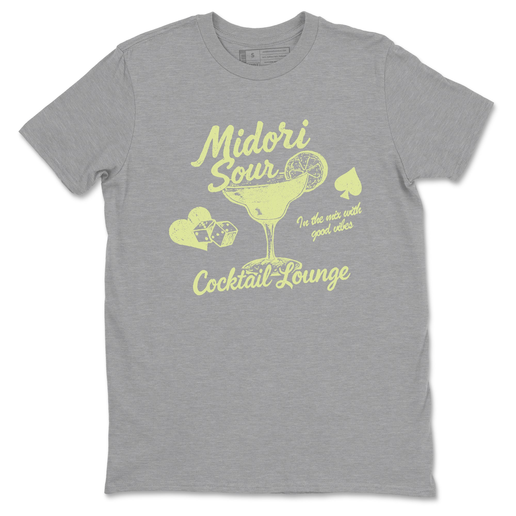 Sneaker match tees – Streetwear Graphic Tees Air Jordan 5 Luminous Green Sneakers – Midori Sour Graphic Tee Heather Grey 2