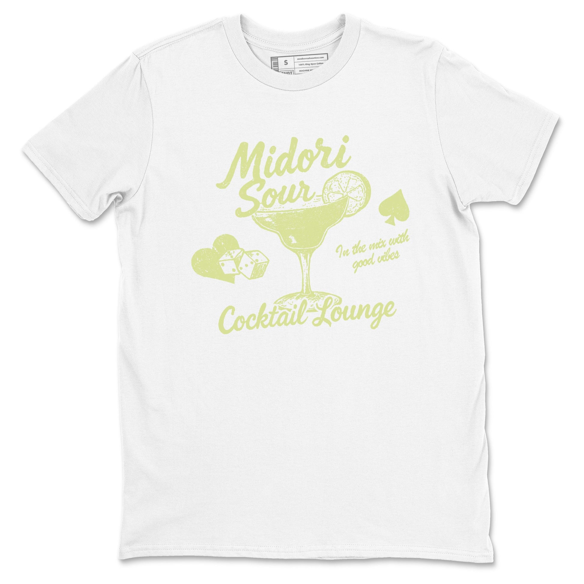 Sneaker match tees – Streetwear Graphic Tees Air Jordan 5 Luminous Green Sneakers – Midori Sour Graphic Tee White 2