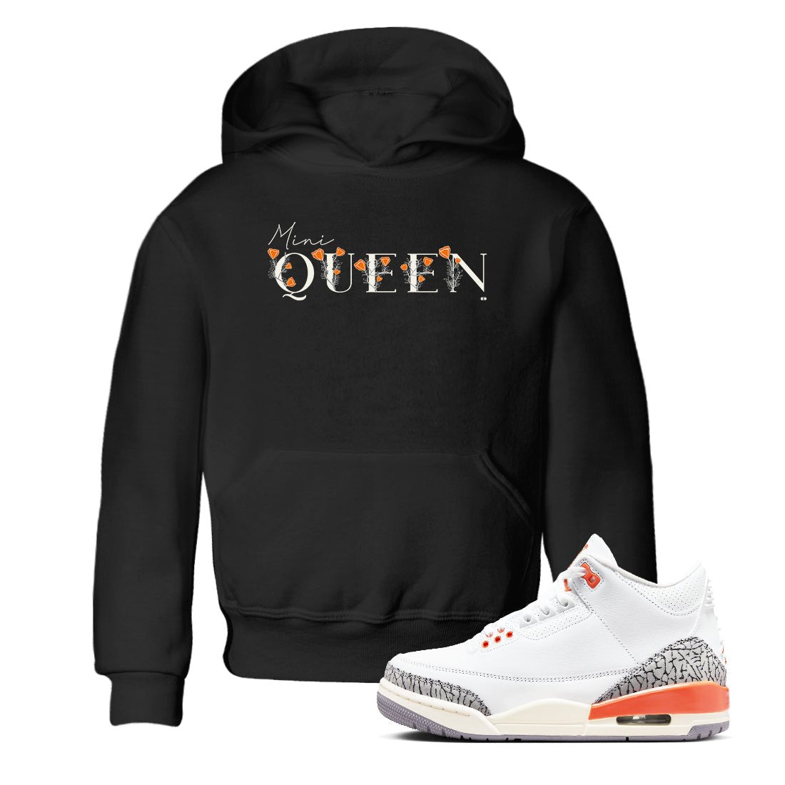 3s Georgia Peach shirt to match jordans Mini Queen sneaker tees Air Jordan 3 Georgia Peach SNRT sneaker release tees baby toddler Black 1 cotton Shirt