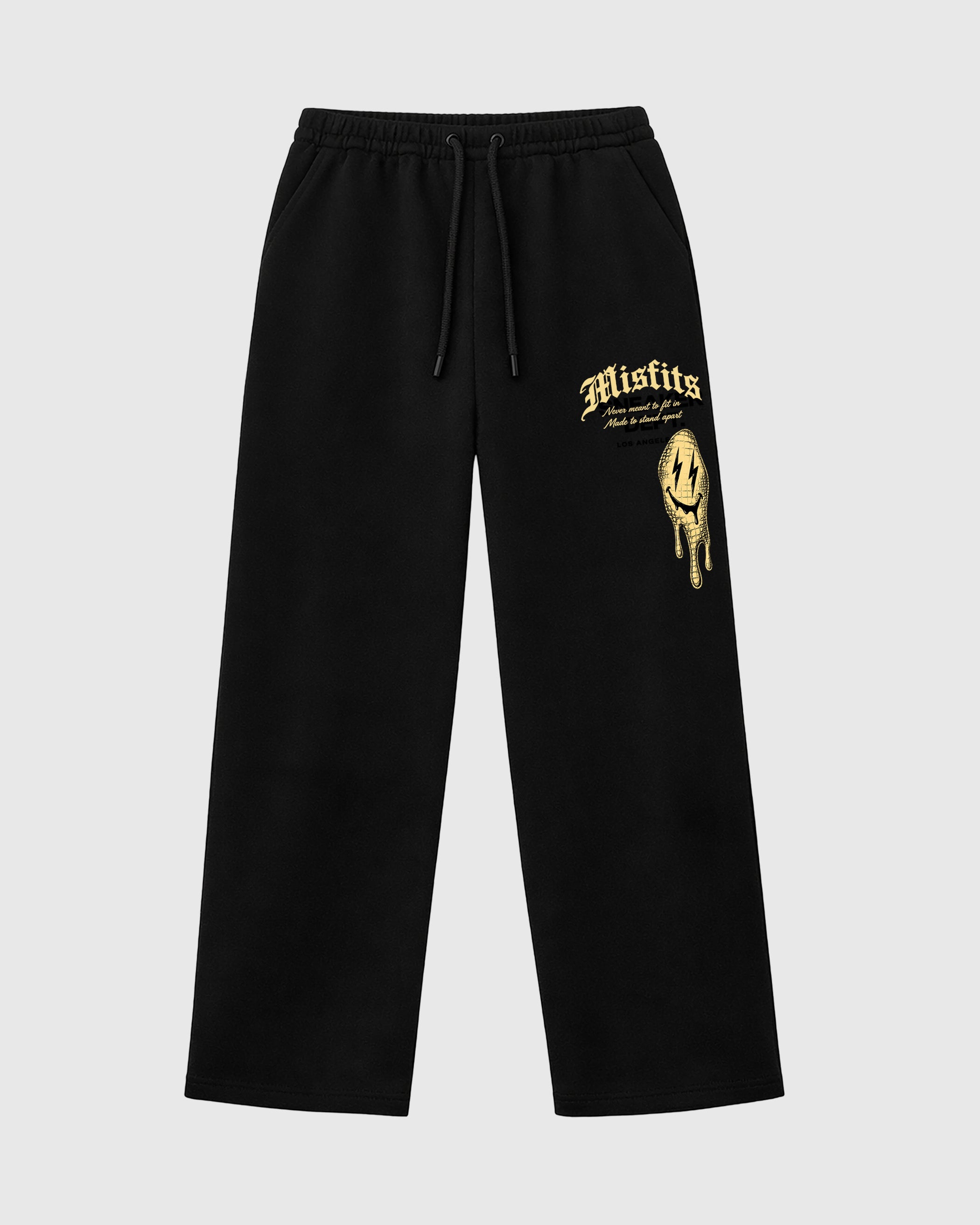 Misfit Thunder graphic wide cut sweatpants designed to match the Air Jordan 4 X J Balvin 'Amazonas', featuring coordinated Black 1 options for a perfect streetwear vibe.