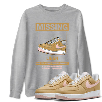 AF1 Linen shirts to match jordans Missing Sneaker sneaker match tees Air Force 1 Linen match shoes to clothes SNRT Sneaker Tees unisex cotton Heather Grey 1 shirts