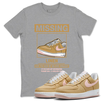 AF1 Linen shirts to match jordans Missing Sneaker sneaker match tees Air Force 1 Linen match shoes to clothes SNRT Sneaker Tees unisex cotton Heather Grey 1 shirts