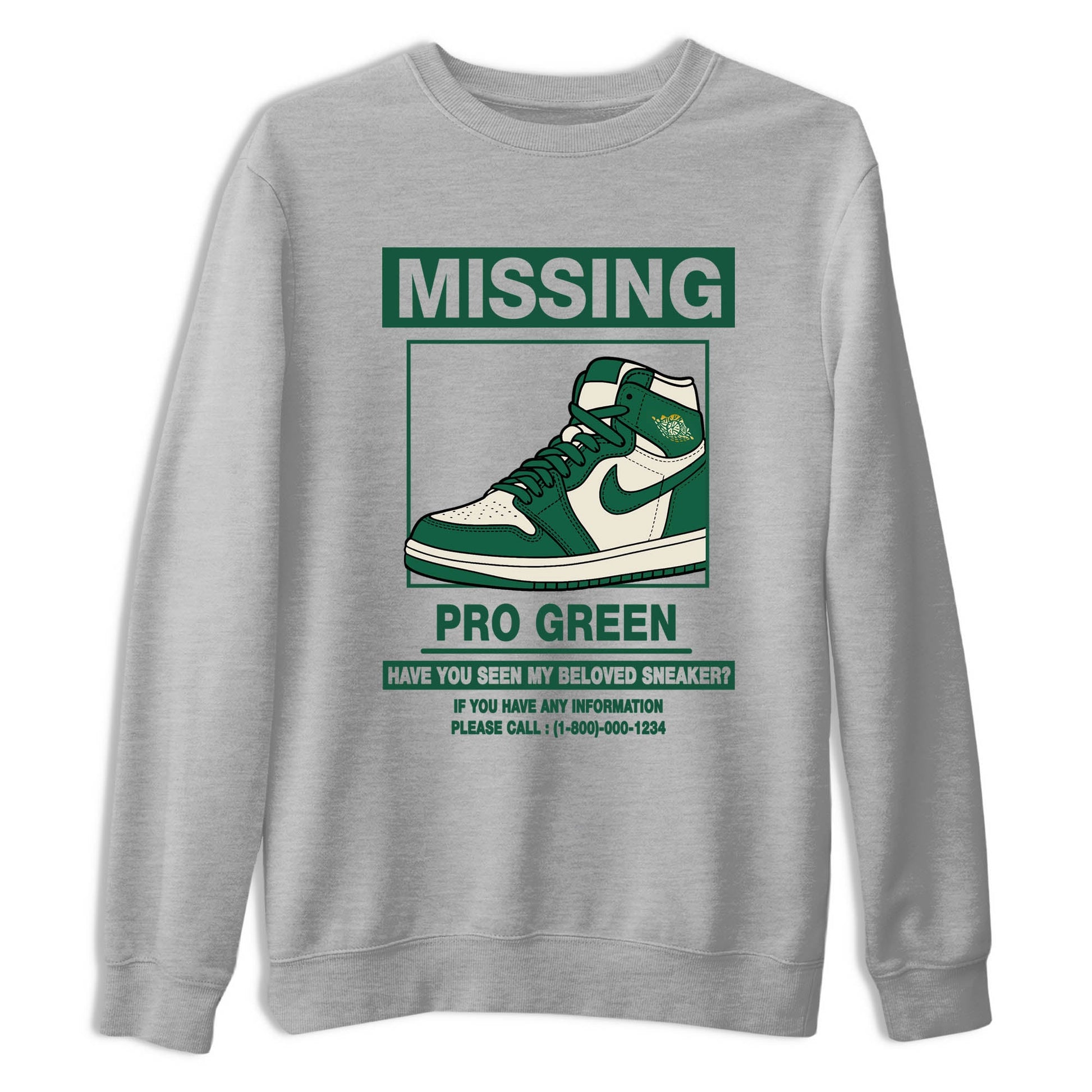 Sneaker Threads – Sneaker Tees To Match Air Jordan 1 Pro Green – Missing Sneaker Graphic Tee Heather Grey 2. Perfect for Jordan releases 2025 colorways.