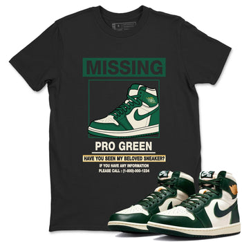 Sneaker Threads – Sneaker Tees To Match Air Jordan 1 Pro Green – Missing Sneaker Graphic Tee Black 1. Perfect for Jordan releases 2025 colorways.