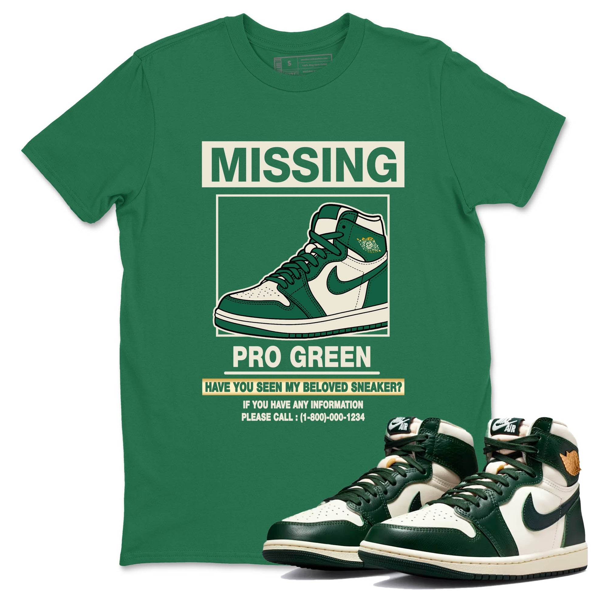 Sneaker Threads – Sneaker Tees To Match Air Jordan 1 Pro Green – Missing Sneaker Graphic Tee Kelly Green 1. Perfect for Jordan releases 2025 colorways.