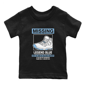 11s Legend Blue shirts to match jordans Missing Sneaker best t shirts to wear with jordans AJ11 Retro Legend Blue match shoes to clothes SNRT Sneaker Tees Youth Baby Black 2 tee