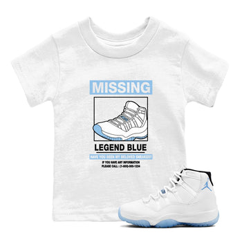 11s Legend Blue shirts to match jordans Missing Sneaker best t shirts to wear with jordans AJ11 Retro Legend Blue match shoes to clothes SNRT Sneaker Tees Youth Baby White 1 tee